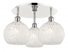 Innovations Lighting 516-3C-PN-G1216-8WM - White Mouchette - 3 Light - 20 inch - Polished Nickel - Semi-Flush Mount