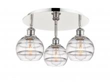 Innovations Lighting 516-3C-PN-G556-6CL - Rochester - 3 Light - 18 inch - Polished Nickel - Semi-Flush Mount