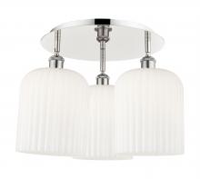 Innovations Lighting 516-3C-PN-G559-8GWH - Bridal Veil - 3 Light - 17 inch - Polished Nickel - Semi-Flush Mount