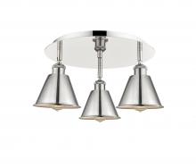 Innovations Lighting 516-3C-PN-M8-PN - Ballston - 3 Light - 18 inch - Polished Nickel - Semi-Flush Mount