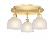 Innovations Lighting 516-3C-SG-G411 - Dayton - 3 Light - 17 inch - Satin Gold - Semi-Flush Mount