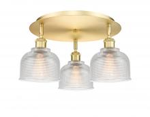 Innovations Lighting 516-3C-SG-G412 - Dayton - 3 Light - 17 inch - Satin Gold - Semi-Flush Mount