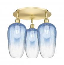 Innovations Lighting 516-3C-SG-G484-7SB - Brookhaven Flute - 3 Light - 19 inch - Satin Gold - Semi-Flush Mount