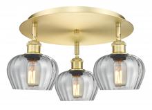 Innovations Lighting 516-3C-SG-G92 - Fenton - 3 Light - 18 inch - Satin Gold - Semi-Flush Mount