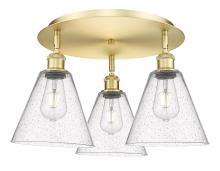 Innovations Lighting 516-3C-SG-GBC-84 - Berkshire - 3 Light - 20 inch - Satin Gold - Semi-Flush Mount