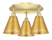 Innovations Lighting 516-3C-SG-MBC-8-SG - Berkshire - 3 Light - 20 inch - Satin Gold - Semi-Flush Mount