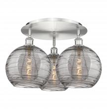 Innovations Lighting 516-3C-SN-G1213-10SM - Athens Deco Swirl - 3 Light - 22 inch - Satin Nickel - Semi-Flush Mount