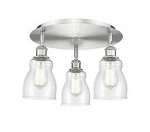 Innovations Lighting 516-3C-SN-G394 - Ellery - 3 Light - 17 inch - Satin Nickel - Semi-Flush Mount