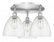 Innovations Lighting 516-3C-SN-GBD-94 - Bristol - 3 Light - 21 inch - Satin Nickel - Semi-Flush Mount