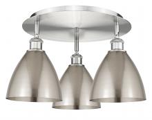 Innovations Lighting 516-3C-SN-MBD-75-SN - Bristol - 3 Light - 19 inch - Satin Nickel - Semi-Flush Mount
