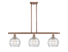 Innovations Lighting 516-3I-AC-G1213-8CL - Athens Deco Swirl - 3 Light - 36 inch - Antique Copper - Stem Hung - Island Light