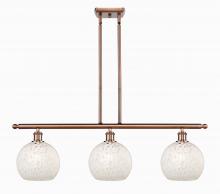 Innovations Lighting 516-3I-AC-G1216-8WM - White Mouchette - 3 Light - 36 inch - Antique Copper - Stem Hung - Island Light