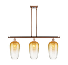 Innovations Lighting 516-3I-AC-G484-7AM - Brookhaven Flute - 3 Light - 36 inch - Antique Copper - Stem Hung - Island Light