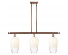 Innovations Lighting 516-3I-AC-G484-7OP - Brookhaven Flute - 3 Light - 36 inch - Antique Copper - Stem Hung - Island Light