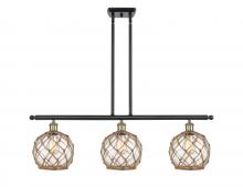 Innovations Lighting 516-3I-BAB-G122-8RB - Farmhouse Rope - 3 Light - 36 inch - Black Antique Brass - Stem hung - Island Light