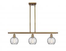 Innovations Lighting 516-3I-BB-G1215-6 - Athens Water Glass - 3 Light - 36 inch - Brushed Brass - Stem hung - Island Light