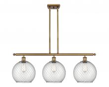 Innovations Lighting 516-3I-BB-G122-10CSN - Farmhouse Chicken Wire - 3 Light - 37 inch - Brushed Brass - Stem hung - Island Light