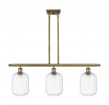 Innovations Lighting 516-3I-BB-G460-7CL - Preston Cylinder - 3 Light - 36 inch - Brushed Brass - Stem Hung - Island Light