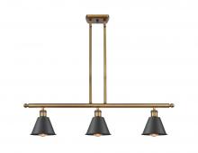 Innovations Lighting 516-3I-BB-M8-BK - Smithfield - 3 Light - 36 inch - Brushed Brass - Stem hung - Island Light