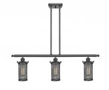 Innovations Lighting 516-3I-BK-CE219 - Bleecker - 3 Light - 36 inch - Matte Black - Stem hung - Island Light
