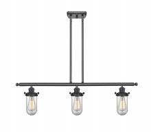 Innovations Lighting 516-3I-BK-CE231-CL - Kingsbury - 3 Light - 36 inch - Matte Black - Stem hung - Island Light