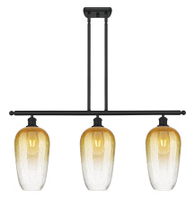 Innovations Lighting 516-3I-BK-G484-7AM - Brookhaven Flute - 3 Light - 36 inch - Matte Black - Stem Hung - Island Light