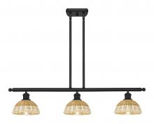 Innovations Lighting 516-3I-BK-NBD2-75-NAT - Bristol Natural II - 3 Light - 36 inch - Matte Black - Stem Hung - Island Light