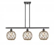 Innovations Lighting 516-3I-OB-G122-8RB - Farmhouse Rope - 3 Light - 36 inch - Oil Rubbed Bronze - Stem hung - Island Light