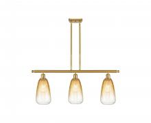 Innovations Lighting 516-3I-SG-G480-6AM - Brookhaven Almond - 3 Light - 36 inch - Satin Gold - Stem Hung - Island Light