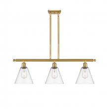 Innovations Lighting 516-3I-SG-GBC-82 - Berkshire - 3 Light - 36 inch - Satin Gold - Stem hung - Island Light