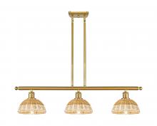 Innovations Lighting 516-3I-SG-NBD2-75-NAT - Bristol Natural II - 3 Light - 36 inch - Satin Gold - Stem Hung - Island Light