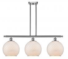 Innovations Lighting 516-3I-SN-G121-10CSN - Farmhouse Chicken Wire - 3 Light - 37 inch - Brushed Satin Nickel - Stem hung - Island Light