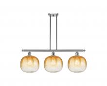 Innovations Lighting 516-3I-SN-G481-10AM - Brookhaven Sphere - 3 Light - 37 inch - Brushed Satin Nickel - Stem Hung - Island Light