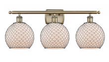 Innovations Lighting 516-3W-AB-G121-8CBK - Farmhouse Chicken Wire - 3 Light - 28 inch - Antique Brass - Bath Vanity Light