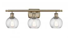 Innovations Lighting 516-3W-AB-G1214-6 - Small Twisted Swirl 3 Light Bath Vanity Light part of the Ballston Collection