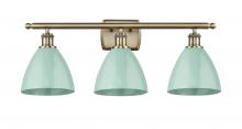Innovations Lighting 516-3W-AB-MBD-75-SF - Plymouth - 3 Light - 28 inch - Antique Brass - Bath Vanity Light