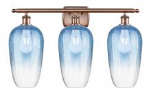 Innovations Lighting 516-3W-AC-G484-7SB - Brookhaven Flute - 3 Light - 27 inch - Antique Copper - Bath Vanity Light