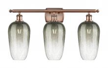 Innovations Lighting 516-3W-AC-G484-7SL - Brookhaven Flute - 3 Light - 27 inch - Antique Copper - Bath Vanity Light