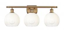 Innovations Lighting 516-3W-BB-G483-8OP - Brookhaven Globe - 3 Light - 28 inch - Brushed Brass - Bath Vanity Light