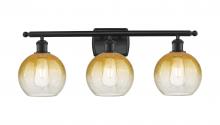 Innovations Lighting 516-3W-BK-G483-8AM - Brookhaven Globe - 3 Light - 28 inch - Matte Black - Bath Vanity Light