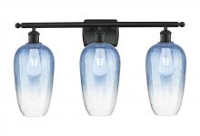 Innovations Lighting 516-3W-BK-G484-7SB - Brookhaven Flute - 3 Light - 27 inch - Matte Black - Bath Vanity Light