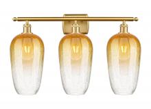 Innovations Lighting 516-3W-SG-G484-7AM - Brookhaven Flute - 3 Light - 27 inch - Satin Gold - Bath Vanity Light