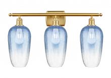 Innovations Lighting 516-3W-SG-G484-7SB - Brookhaven Flute - 3 Light - 27 inch - Satin Gold - Bath Vanity Light