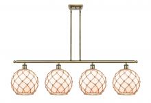Innovations Lighting 516-4I-AB-G121-10RB - Farmhouse Rope - 4 Light - 48 inch - Antique Brass - Stem hung - Island Light