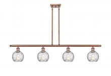 Innovations Lighting 516-4I-AC-G1215-6 - Athens Water Glass - 4 Light - 48 inch - Antique Copper - Stem hung - Island Light