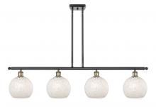 Innovations Lighting 516-4I-BAB-G1216-8WM - White Mouchette - 4 Light - 48 inch - Black Antique Brass - Stem Hung - Island Light