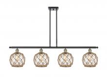 Innovations Lighting 516-4I-BAB-G122-8RB - Farmhouse Rope - 4 Light - 48 inch - Black Antique Brass - Stem hung - Island Light