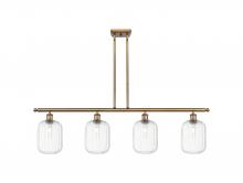 Innovations Lighting 516-4I-BB-G460-7CL - Preston Cylinder - 4 Light - 48 inch - Brushed Brass - Stem Hung - Island Light