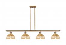 Innovations Lighting 516-4I-BB-NBD2-75-NAT - Bristol Natural II - 4 Light - 48 inch - Brushed Brass - Stem Hung - Island Light