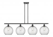 Innovations Lighting 516-4I-BK-G122-10CSN - Farmhouse Chicken Wire - 4 Light - 48 inch - Matte Black - Stem hung - Island Light
